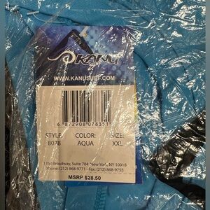 NWT Kanu Surf Unisex Swim Shirt XXL Aqua Style 8078 UPF 50